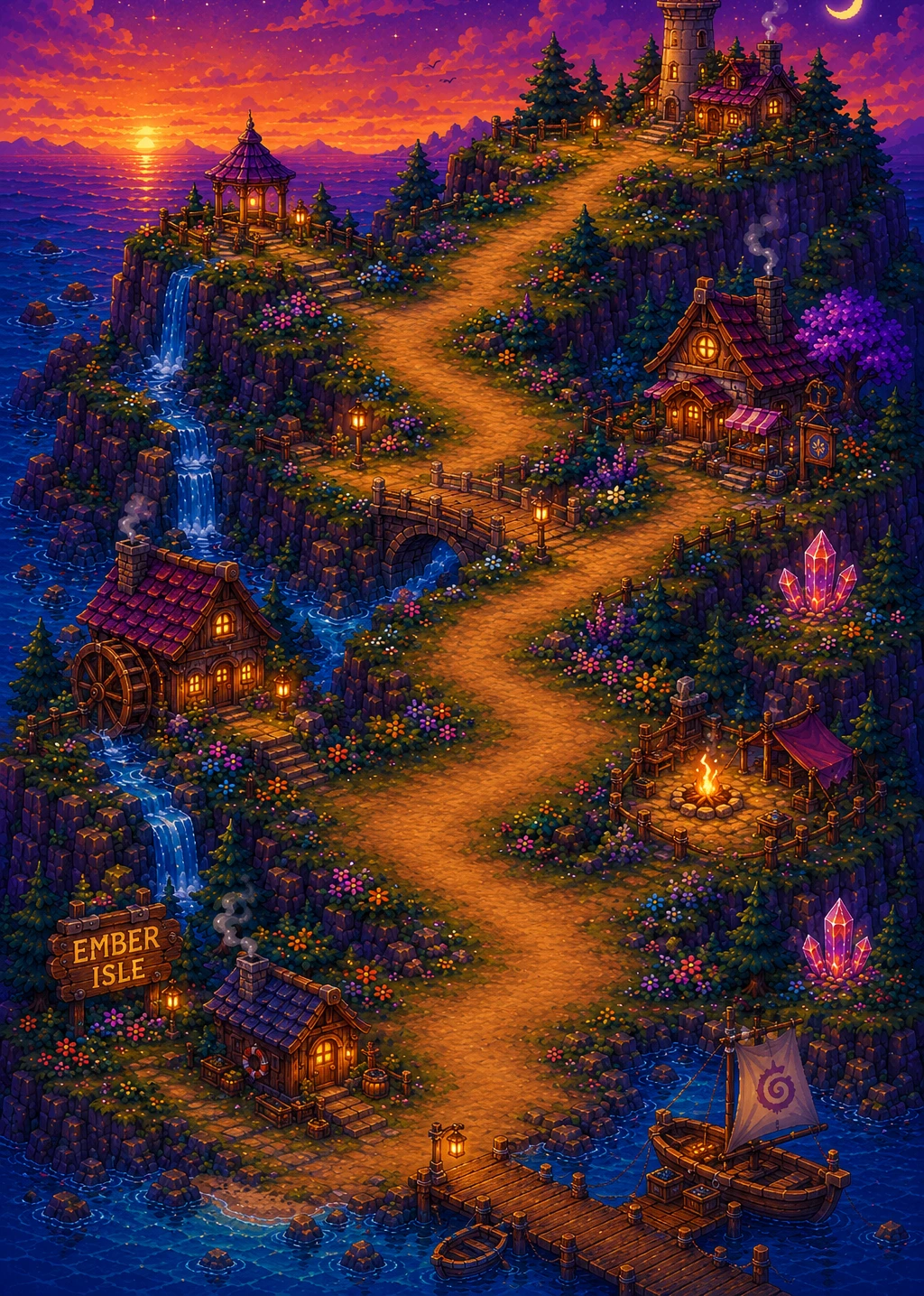 Ember Isle, the first of the Spell Isles in Spellify
